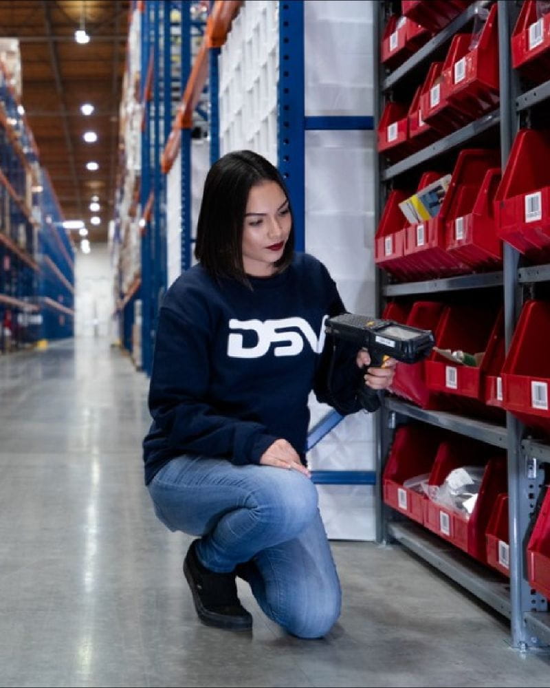 Woman working in warehouse